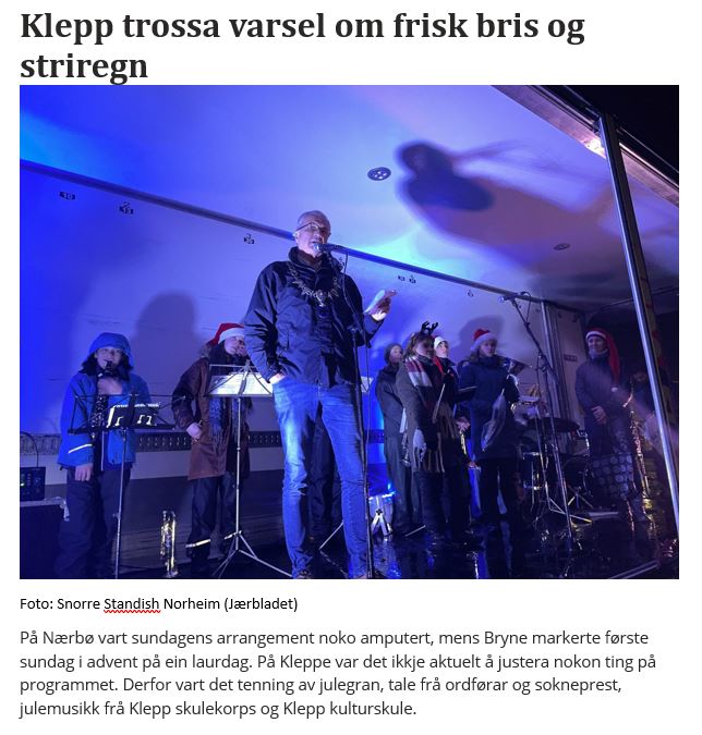 Ordfører Sigmund Rolfsen og Klepp skulekorps