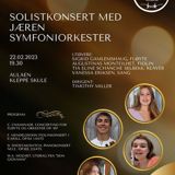 Jæren symfoniorkester med solister fra Klepp Kulturskule
Kleppe skule - Aula Jæren symfoniorkester med solister fra Klepp Kulturskule
Kleppe skule - Aula